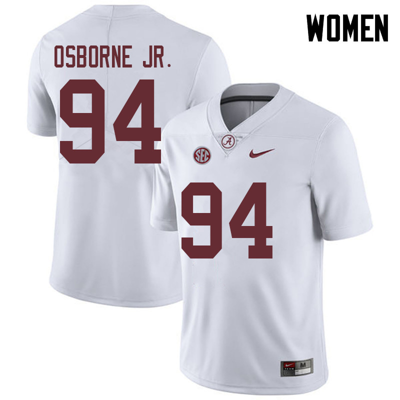Alabama Crimson Tide Women's Mario Osborne Jr. #94 White NCAA Nike Authentic Stitched 2018 College Football Jersey EC16I37JJ